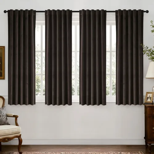 Vista 22 de MIULEE Navy Blue Velvet Curtains 4 Panels Set Back Tab 40 x 96 Inch Long Azul marino