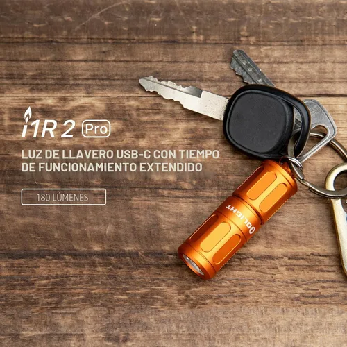 Vista 5 de OLIGHT I1R 2 Pro Eos - Linterna de llavero recargable EDC de 180 lúmenes, alimentada por batería recargable integrada con cable USB tipo C, mini luz