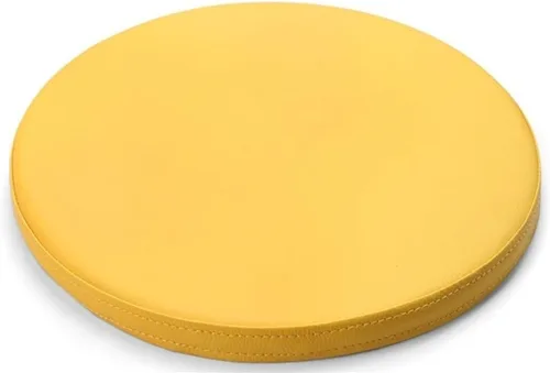 Vista 13 de Cojín redondo antideslizante de espuma viscoelástica para silla con funda Amarillo