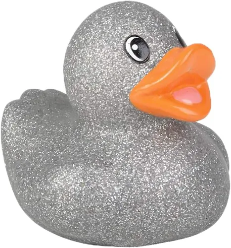 Vista 4 de Surtido de 5 patos de goma con purpurina de 2 pulgadas para niños, regalos de cumpleaños, baby showers, actividades de playa y piscina, 2 pulgadas