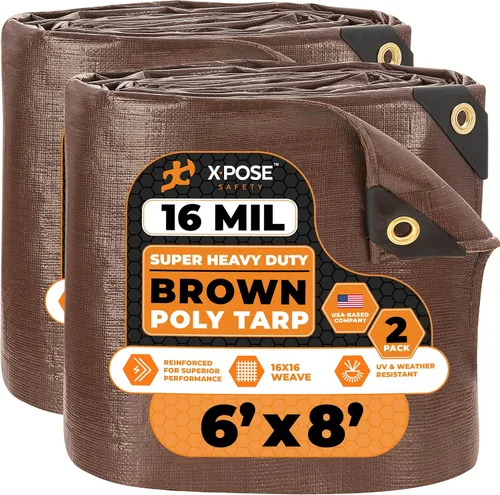 Vista 47 de Xpose Safety - Lona protectora de polietileno de 4 x 20 pies, 16 mil o 0.4mm de grosor, resistente y reforzada para evitar desgarros, resistente a