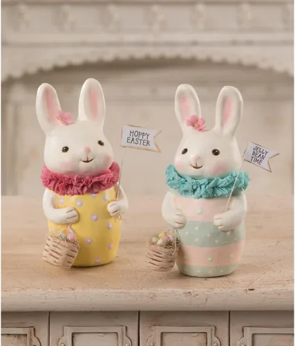 Vista 3 de Bethany Lowe Designs MA1063 - Figura decorativa de conejo de Jelly Bean Time, 5 pulgadas
