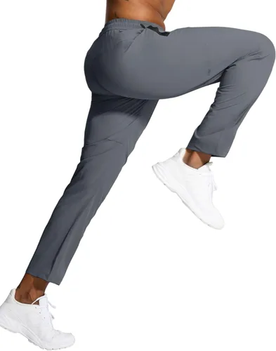 Vista 5 de Hebepol Pantalones de senderismo ligeros para hombre, de secado rápido, pantalones deportivos de pesca, correr, entrenamiento, 3 bolsillos