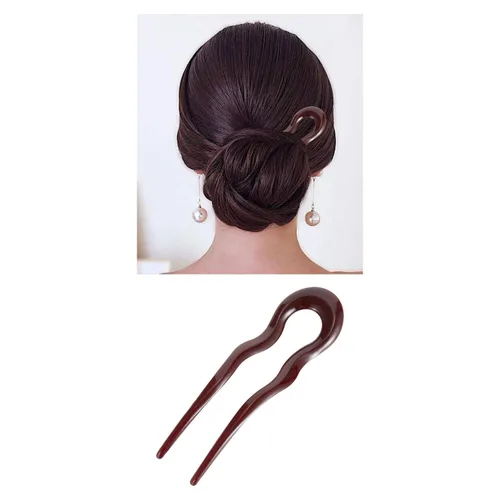 Vista 2 de Lawie Paquete de 7 horquillas de plástico para el cabello, palillos, horquillas para el cabello, palillos tallados huecos largos, pinzas