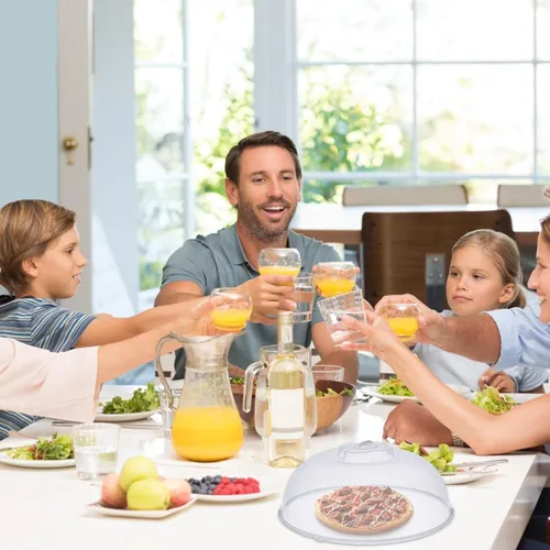 Vista 2 de Cubierta de salpicaduras de microondas para alimentos – Cubierta grande para alimentos para microondas – Cubierta protectora de placa a prueba
