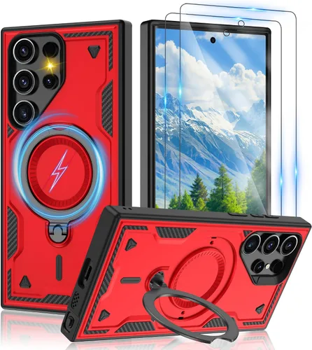 Vista 82 de Gritup fro Funda para Google Pixel 9A, funda protectora magnética de grado militar compatible con Mag-Safe, 2 protectores de pantalla HD, soporte