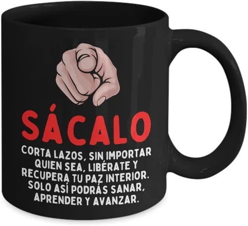Vista 2 de Afirmaciones emocionales para hijo hija hermano hermana, taza de café - Sacalo - Regalo para hombre o mujer