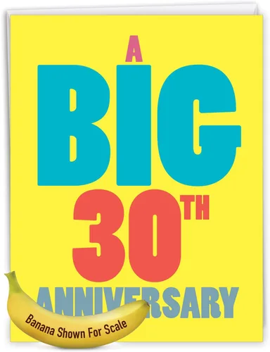 Vista 8 de NobleWorks - Tarjeta de felicitación de 30 aniversario con sobre de 8.5 x 11 pulgadas para hombres, mujeres - Jumbo 30 años de matrimonio - Big 30