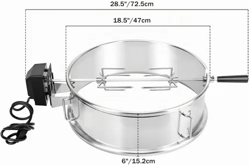 Vista 7 de only fire - Kit combinado de asador y pizza multiusos de acero inoxidable para Weber de 18 pulgadas y otras parrillas similares tipo kettle