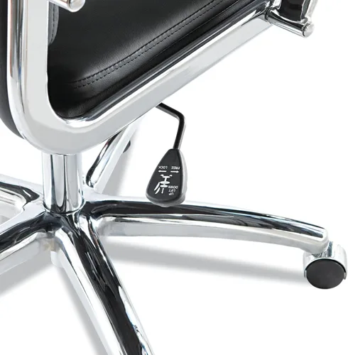 Vista 12 de Alera Neratoli Series Silla giratoria/inclinable con respaldo alto, cuero negro, marco cromado