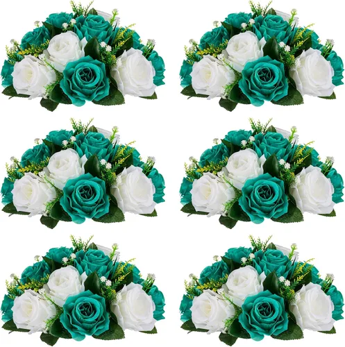 Vista 64 de NUPTIO Rosas Artificiales Negras Flores: Ramo de Flores Falsas Decoraciones de Halloween - 15 Cabezas Centros de Mesa de Rosas Artificiales con Base