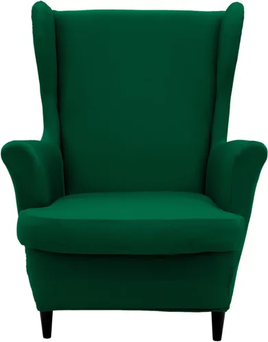 Vista 12 de NILUOH Funda para silla con respaldo de alas de 2 piezas, funda de silla de alas suaves elásticas de color sólido, funda de sillón sofá