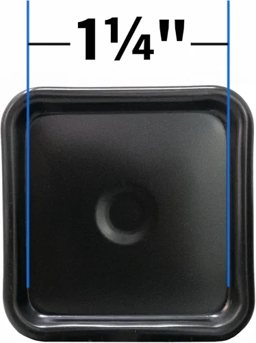 Vista 3 de softtouch Copas cuadradas para ruedas de muebles de 1 3/4 pulgadas con fondo alfombrado, protegen pisos de madera dura, marrón/gris (paquete de 12)
