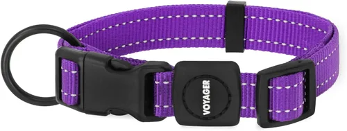 Vista 6 de Best Pet Supplies Voyager - Correa o collar reflectante para perro con asa de neopreno, para cachorros de raza pequeña, mediana y grande, bonita