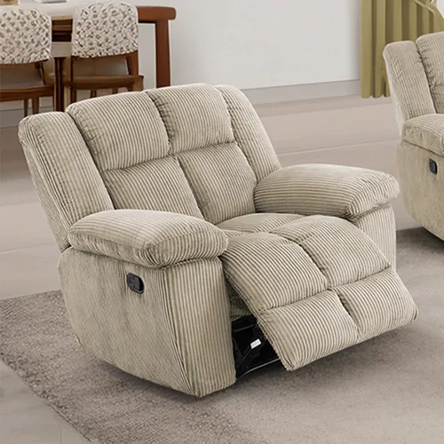 Vista 6 de Juego de sofá reclinable para muebles de sala de estar, juego de sofá y silla reclinable de pana verde, tela manual, sofá reclinable de 3 plazas