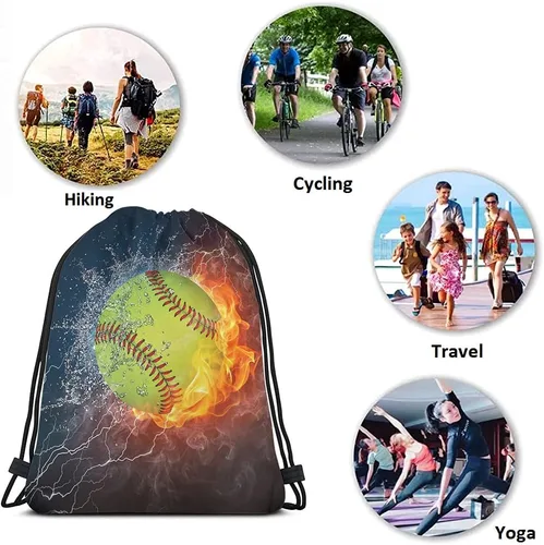 Vista 7 de Beabes Bolsas con cordón de llama, mochila y bolsa de gimnasio con cordón, Multi-a190, Mochilas de viaje