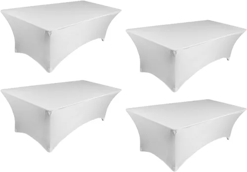 Vista 6 de TEKTRUM Mantel elástico rectangular de 8 pies de largo, para jacuzzi, para feria comercial, tela de alta calidad (negro)
