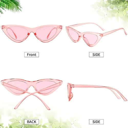 Vista 6 de Dollger Gafas de sol de ojo de gato con marco de plástico retro vintage para mujer Negro