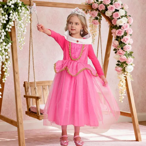 Vista 3 de iTVTi Disfraz de princesa rosa para niñas