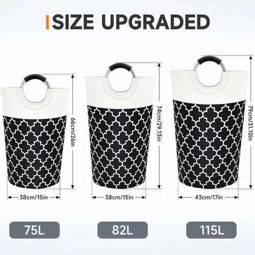 Vista 2 de Fabspace Cesta Grande para Ropa Sucia Cesto para Ropa Sucia Bolsa Contenedor de Lavado Bolsa para Ropa Plegable Alta con Asas Impermeable Viaje Baño