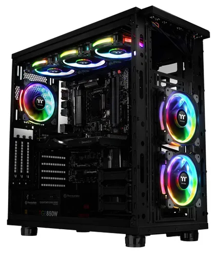 Vista 6 de Thermaltake Riing Plus 12 RGB TT Premium Edition 4.724 in Circular habilitado por software 12 LED RGB Riing Case/ventilador de radiador - Paquete