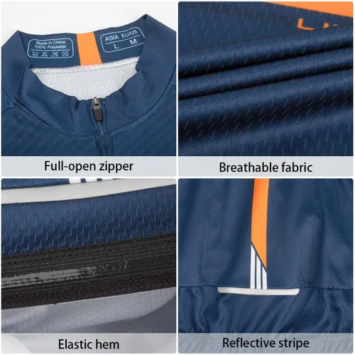 Vista 4 de ROTTO Camiseta de ciclismo para hombre, manga larga, serie Simple Line