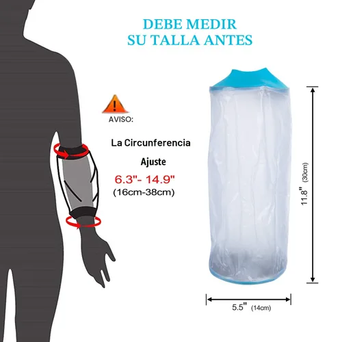 Vista 8 de Asunby Protector de línea PICC para ducha Cubierta de manga de línea Picc para el brazo superior Impermeable Protector de IV y línea PICC