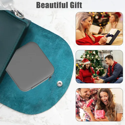 Vista 6 de Joyero de viaje con espejo, mini organizador portátil para anillos, aretes, collares, regalos para niñas y mujeres