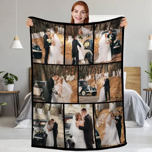 Vista 14 de Regalos personalizados para parejas: manta personalizada con fotos, manta personalizada con fotos, regalos de cumpleaños para novio, novia, esposa