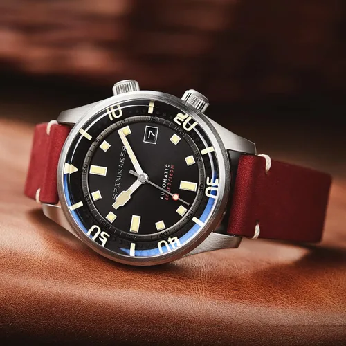 Vista 2 de Spinnaker Mens 42mm Bradner Automatic 3 Hands Watch with Genuine Leather or Stainless Steel Strap SP-5062