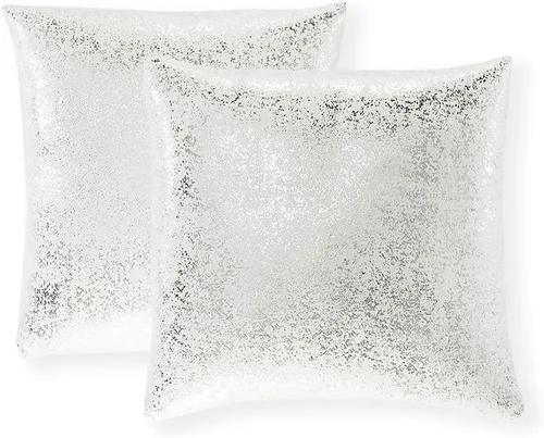 Vista 51 de Xinrjojo Juego de 2 almohadas brillantes en negro y dorado, almohadas suaves y brillantes decorativas, juego de fundas de almohada cuadradas negras