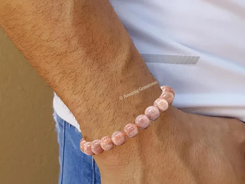 Vista 709 de Amazing Gemstone Crystal Bracelet for Women Men's Gifts - Protection Healing Crystal Bracelet - 8mm Gemstone Beaded Stretchable Bracelet Pulseras