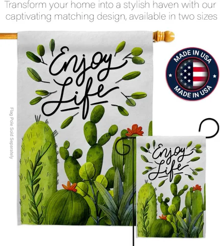 Vista 4 de Breeze Decor Cactus Life House Bandera Regional Suroeste Desierto País Suculenta Decoración de Área Particular Banner Pequeño Jardín Patio Regalo