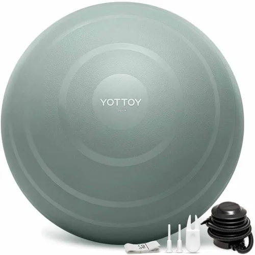 Vista 14 de YOTTOY - Pelota de ejercicio antiestallido para entrenamiento, yoga y embarazo, extragruesa para terapia física y fitness