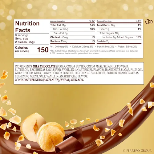 Vista 10 de Ferrero Rocher Chocolate Candy, 16 chocolates con leche de avellana, 7