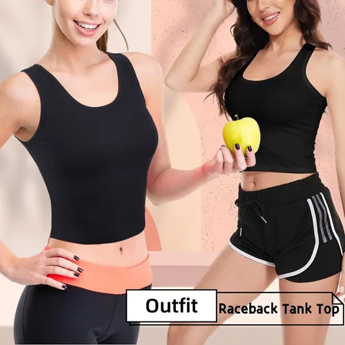 Vista 7 de Camisetas básicas sin mangas, paquete de 4 camisetas cortas de verano en blanco y negro para mujer