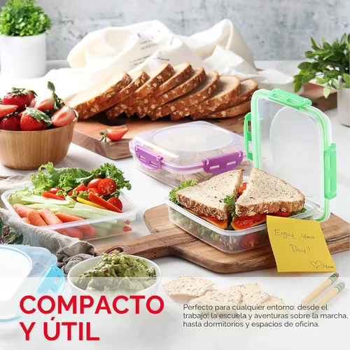Vista 6 de Tafura Recipientes y cajas para sándwiches de alta calidad, sin BPA, para loncheras, duradero y reutilizable, soporte para sándwiches para mayor