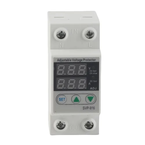 Vista 2 de Protector de voltaje monofásico ajustable sobre bajo voltaje Protector de corriente 230VCA para electrodomésticos (40A)