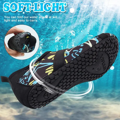 Vista 7 de VIFUUR Zapatos de agua para hombre y mujer, calcetines acuáticos de secado rápido para playa, natación, yoga, deportes al aire libre