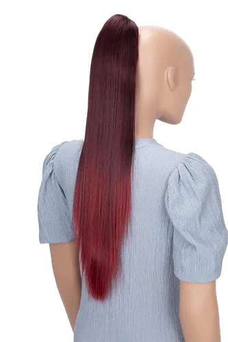 Vista 14 de CAISHA 24 "Hairpiece Cola de caballo Clip en la extensión de pelo largo recto negro H601