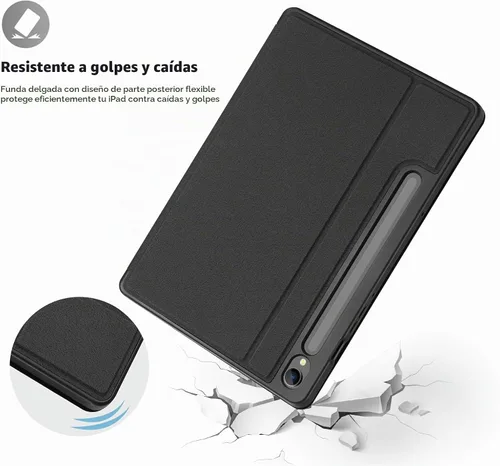 Vista 6 de ProCase Funda delgada con soporte para Galaxy Tab S10 FE / S9 FE 10.9", color negro Se adapta a Galaxy Tab S10 FE / S9 FE 10.9 pulgadas