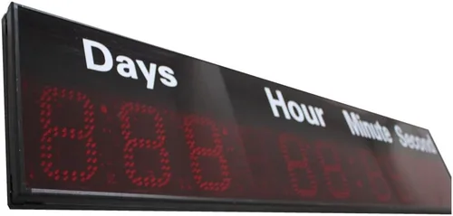 Vista 7 de AZOOU 6 pulgadas 9 dígitos LED temporizador cuenta atrás/arriba reloj montado en la pared con días horas minutos segundos segundos color rojo