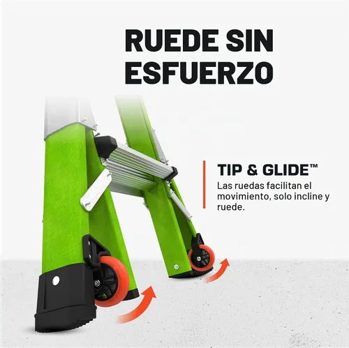 Vista 3 de Little Giant Escaleras Dark Horse 2.0 FG 13', verde de alta visibilidad