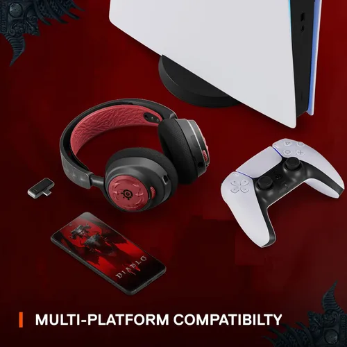 Vista 3 de SteelSeries Arctis Nova 7 Wireless Multi-Platform Gaming Headset Diablo IV Edition Dual Wireless 2.4 GHz & Bluetooth 38 HR Fast Charge Battery