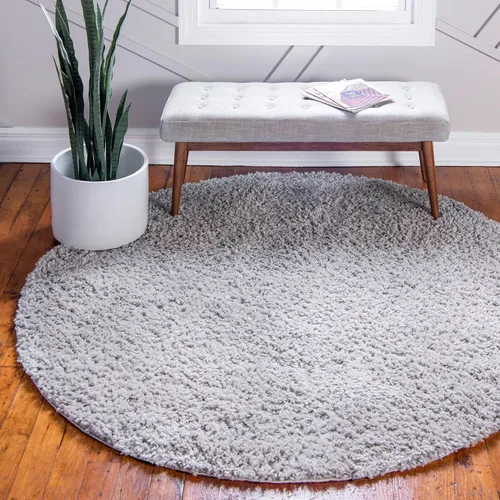 Vista 217 de Unique Loom Colección Davos Shag - Alfombra Lino