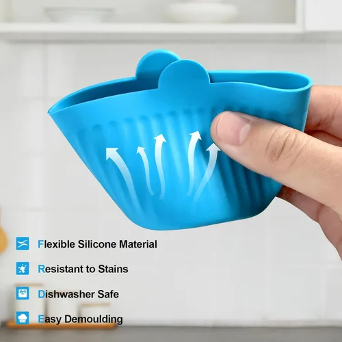 Vista 5 de 8 piezas de moldes de silicona de grado alimenticio de primera calidad, accesorios antiadherentes para freidora de aire, moldes para huevos