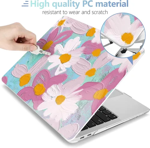 Vista 3 de MEEgoodo Funda para MacBook Air de 13 pulgadas 2021 2020 2019 2018 lanzada A2337 M1 A2179 A1932 con Touch ID, carcasa rígida de plástico y cubierta