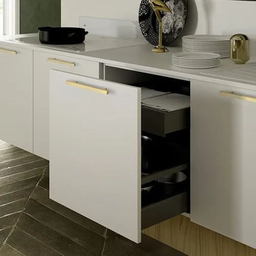 Vista 6 de Goldenwarm LS1212GD - Manijas para gabinetes y cajones de cocina, barra cuadrada en T, dorado, latón cepillado, 20 unidades, acero inoxidable