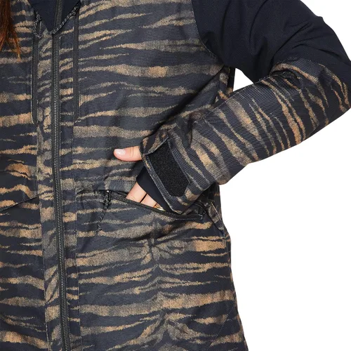 Vista 6 de Volcom Shelter 3D - Chaqueta con capucha para mujer, con aislamiento elástico, para snowboard, esquí, invierno