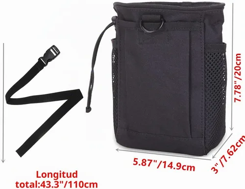 Vista 2 de Bolsa de tiza para escalada en roca, bolsas de tiza Bouldering con cinturón de clip rápido y 3 bolsillos, gran equipo para escalada en roca